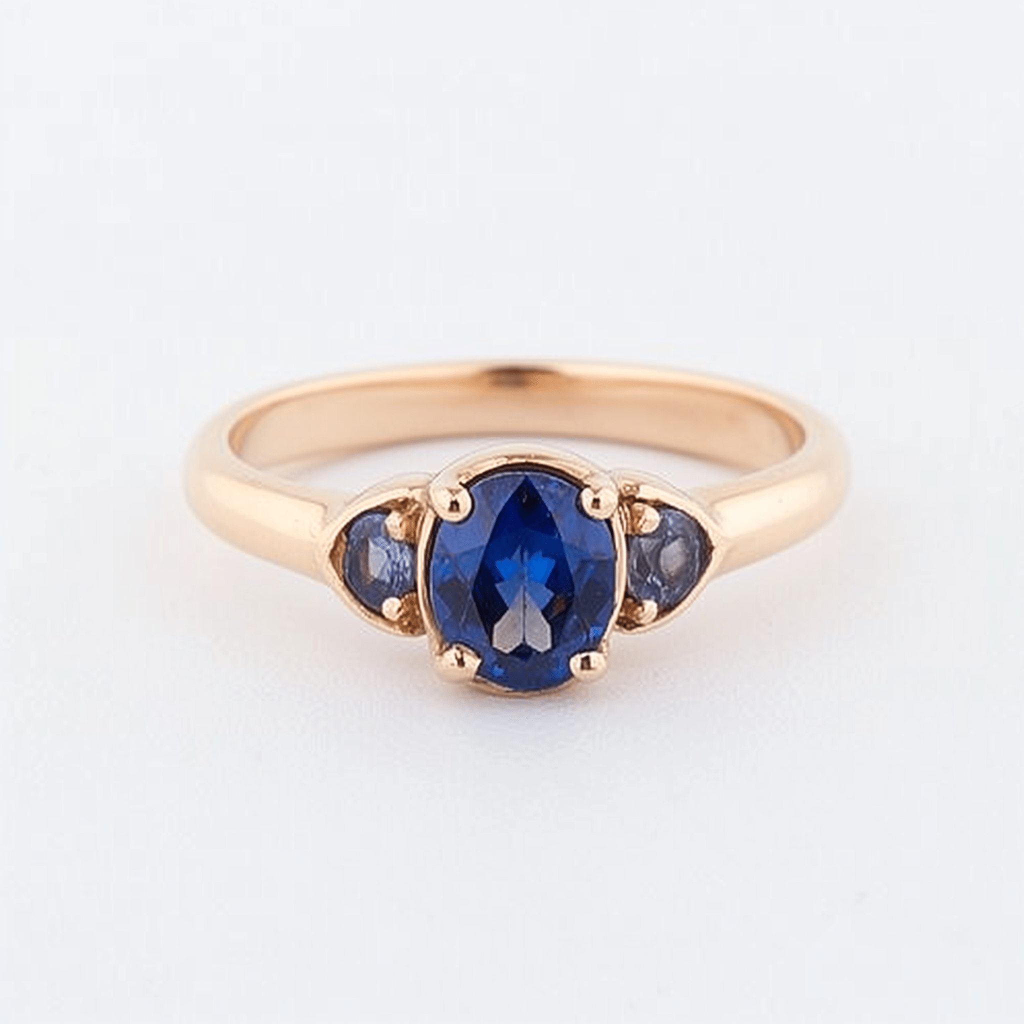 gold and blue topaz ring