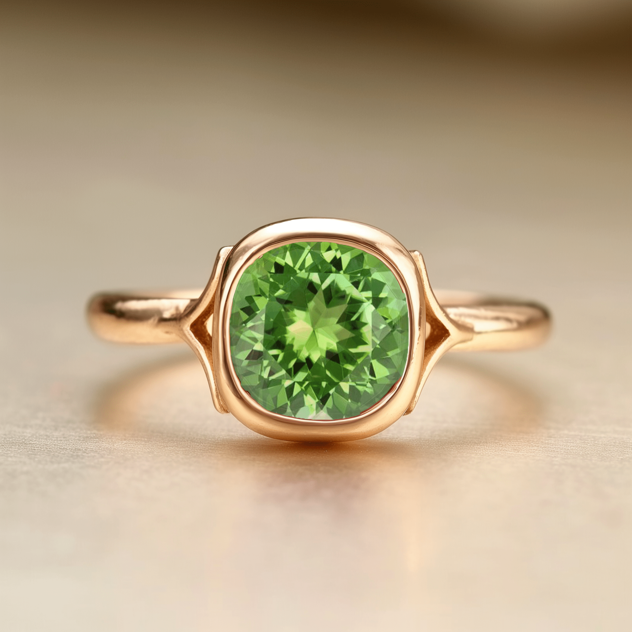 gold and peridot ring