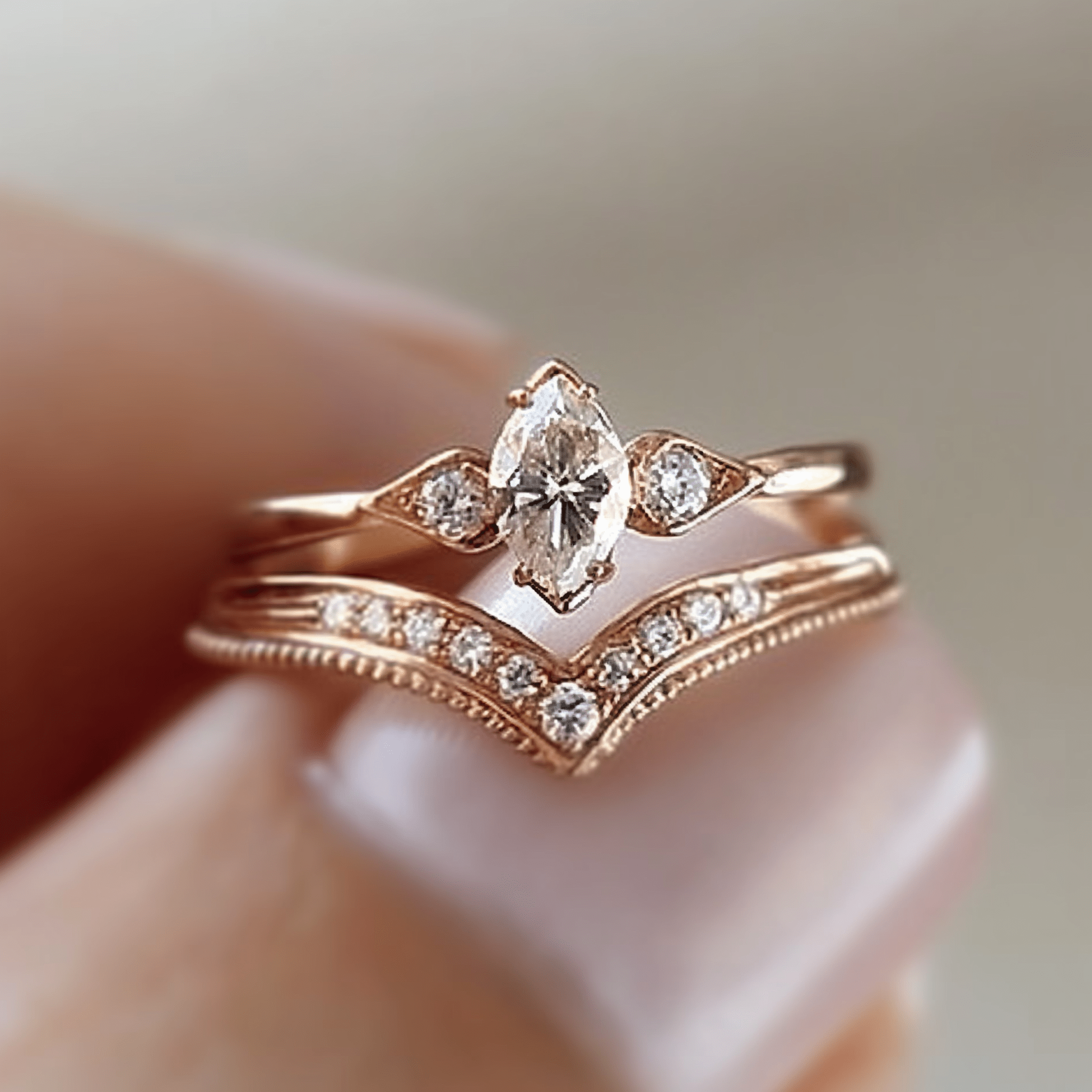 Double diamonds ring