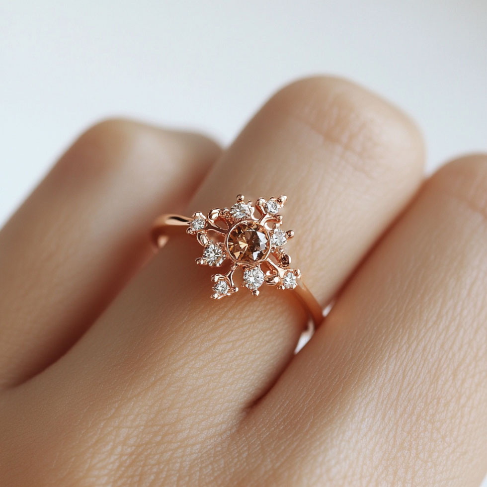 cognac & diamonds ring