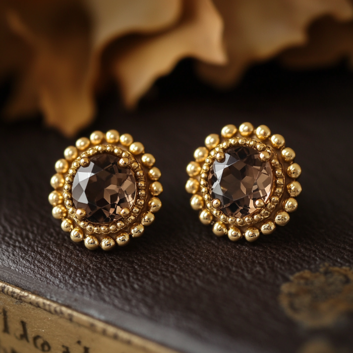 cognac earrings
