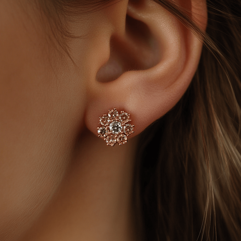 cognac earrings