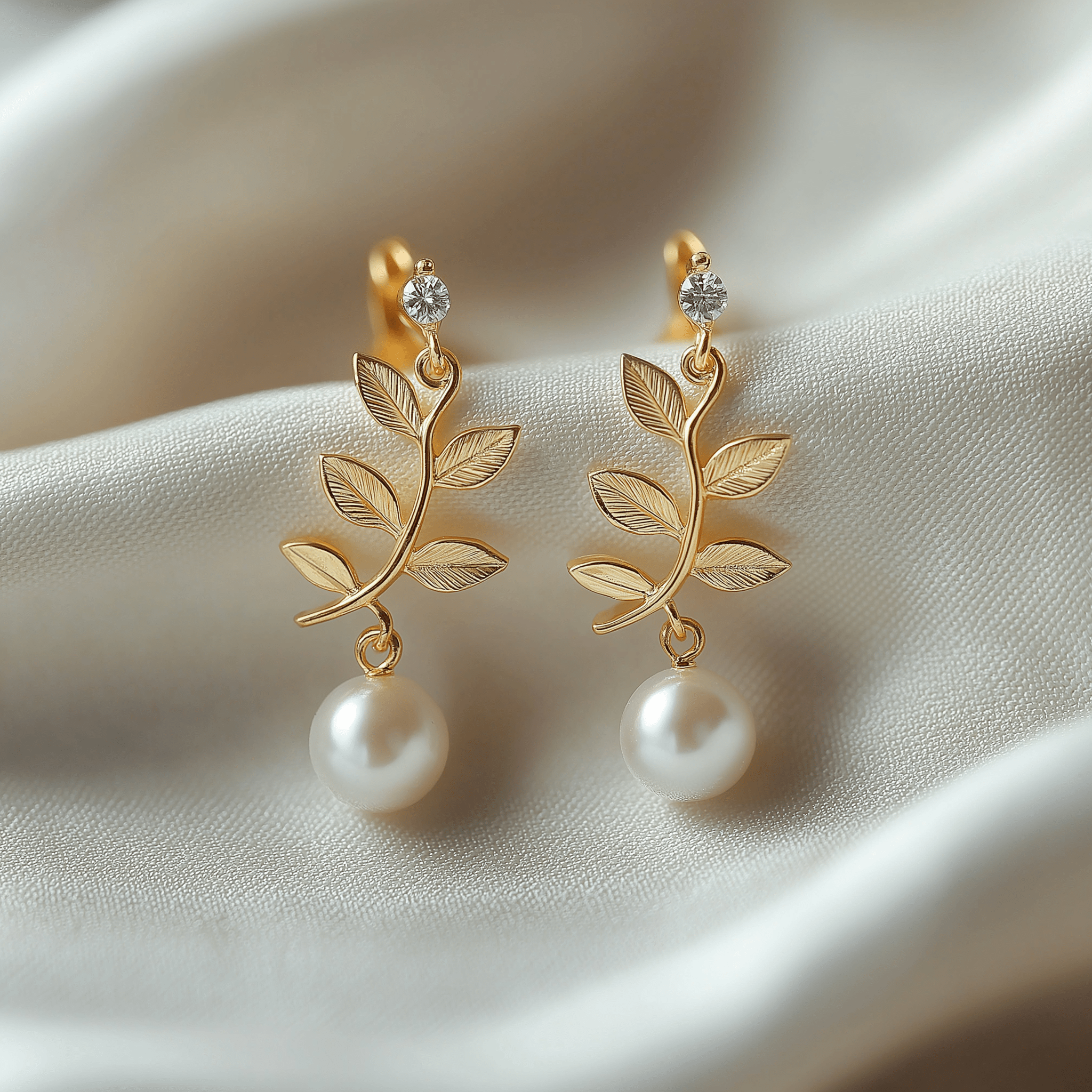 pearl&gold earrings