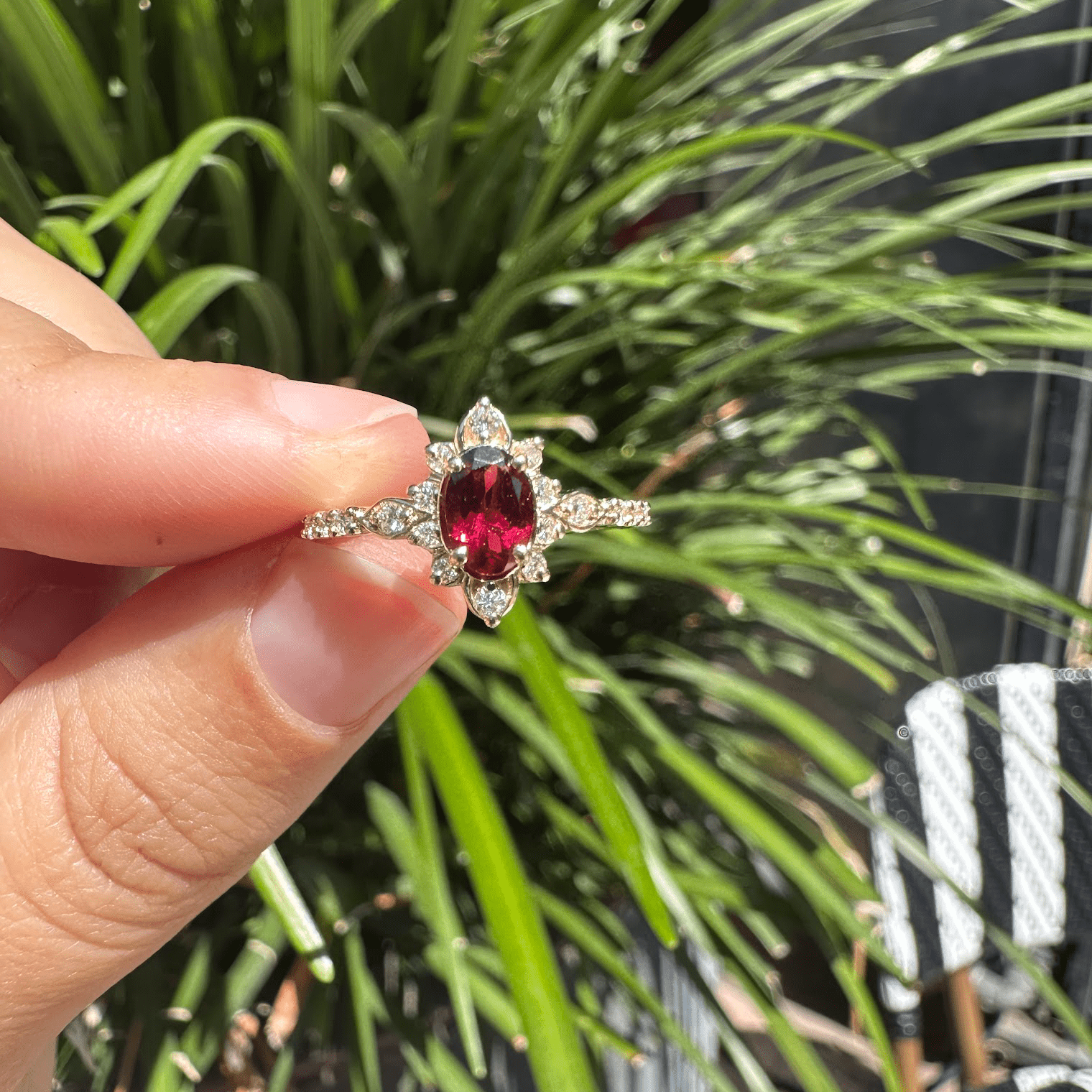 Tourmaline diana ring