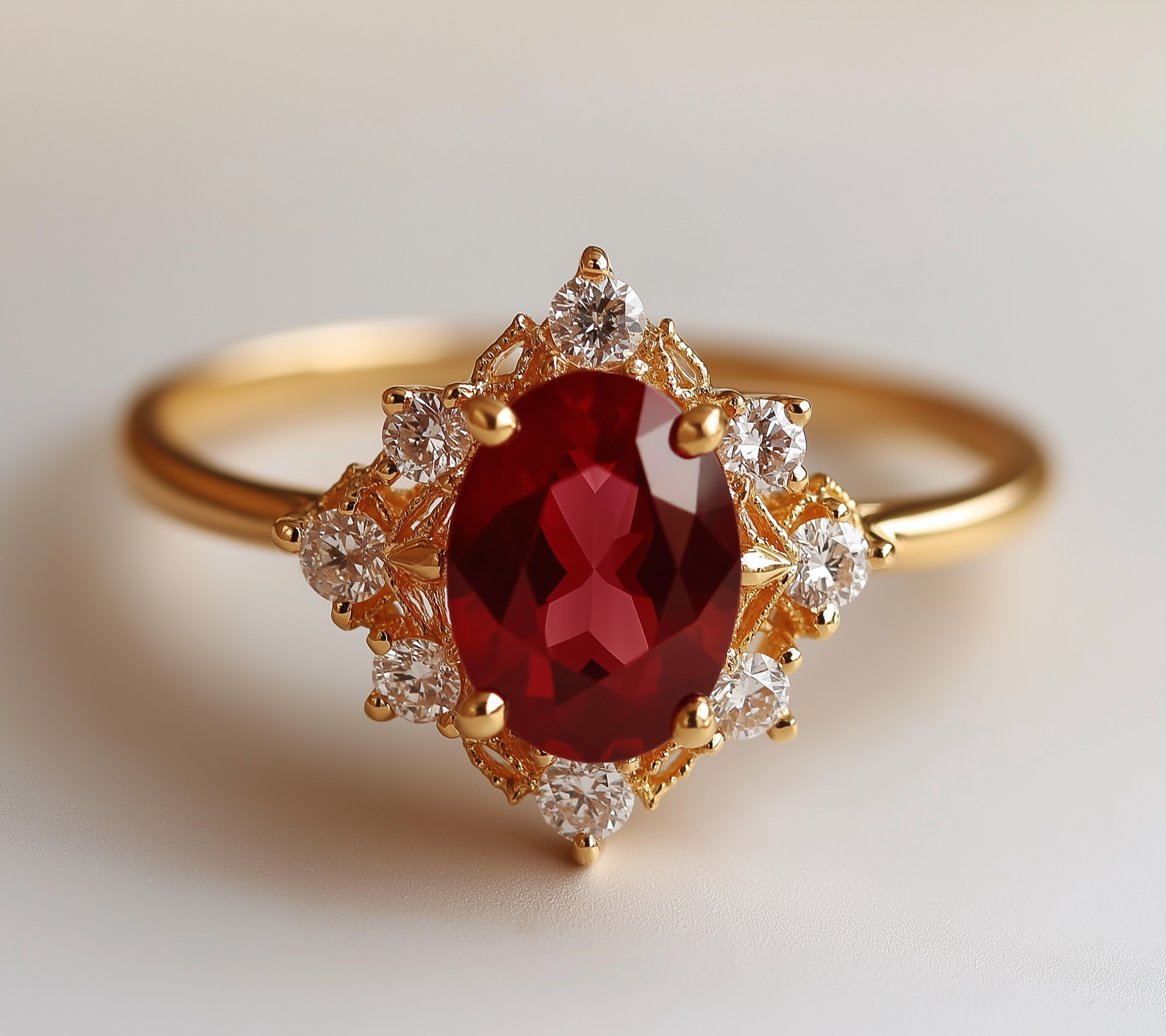 Garnet diana ring