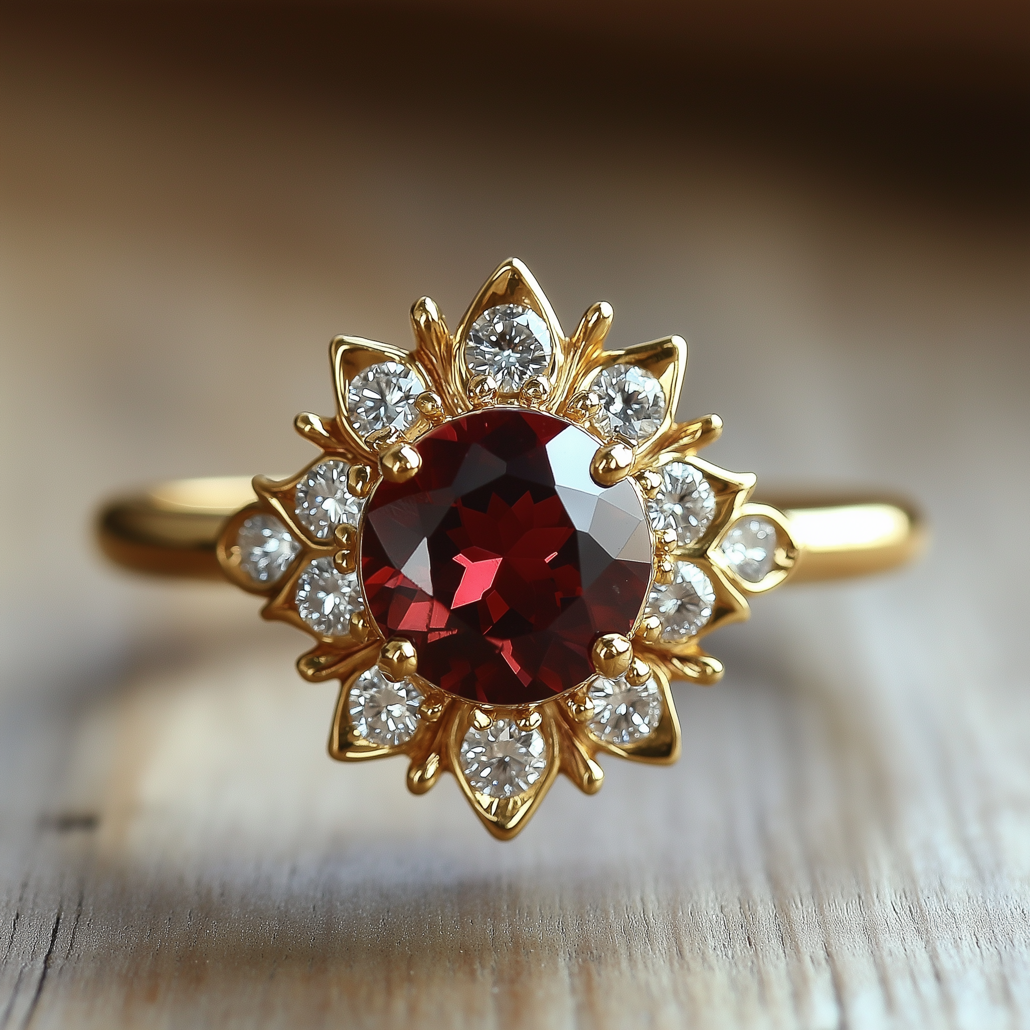 Garnet diana ring