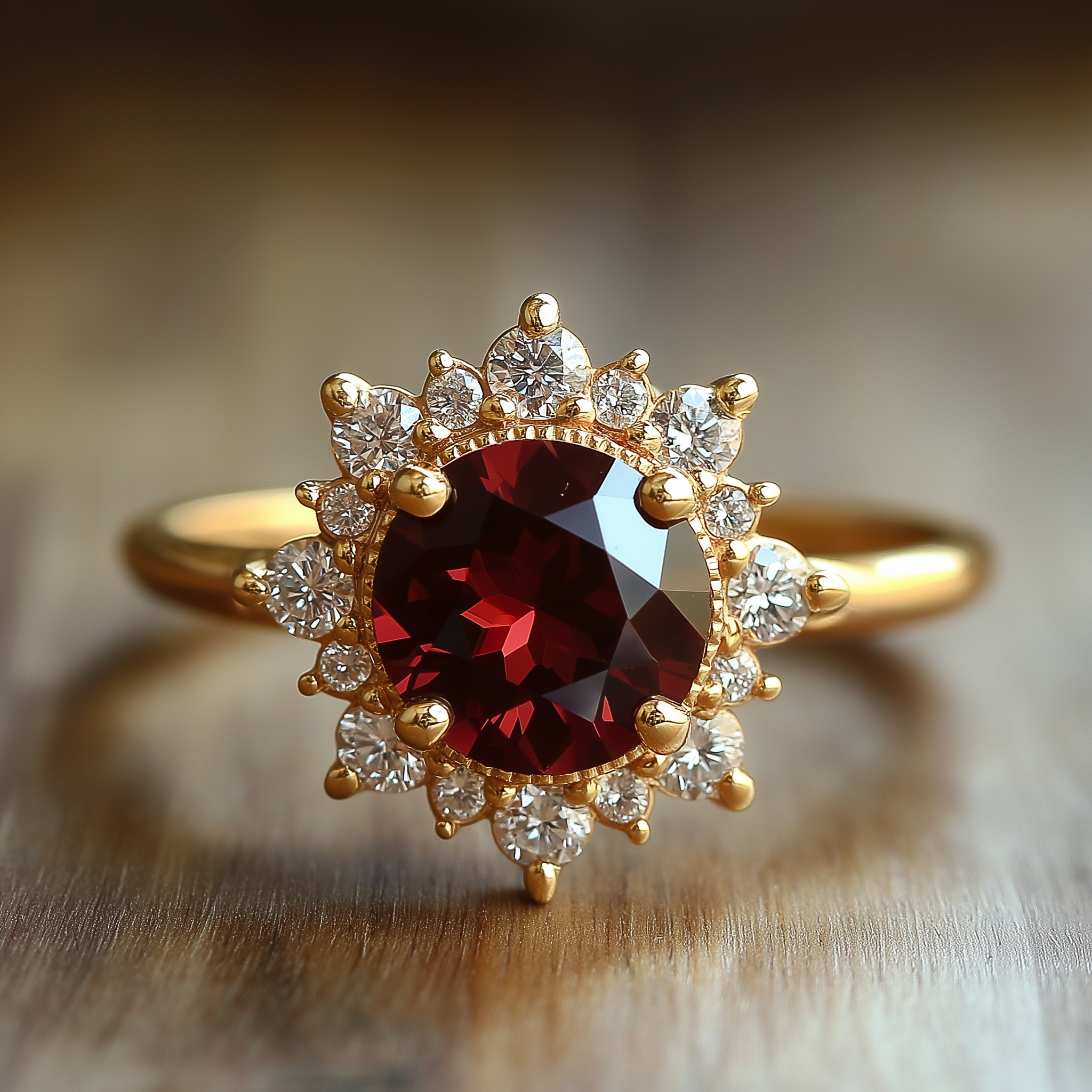 Garnet diana ring