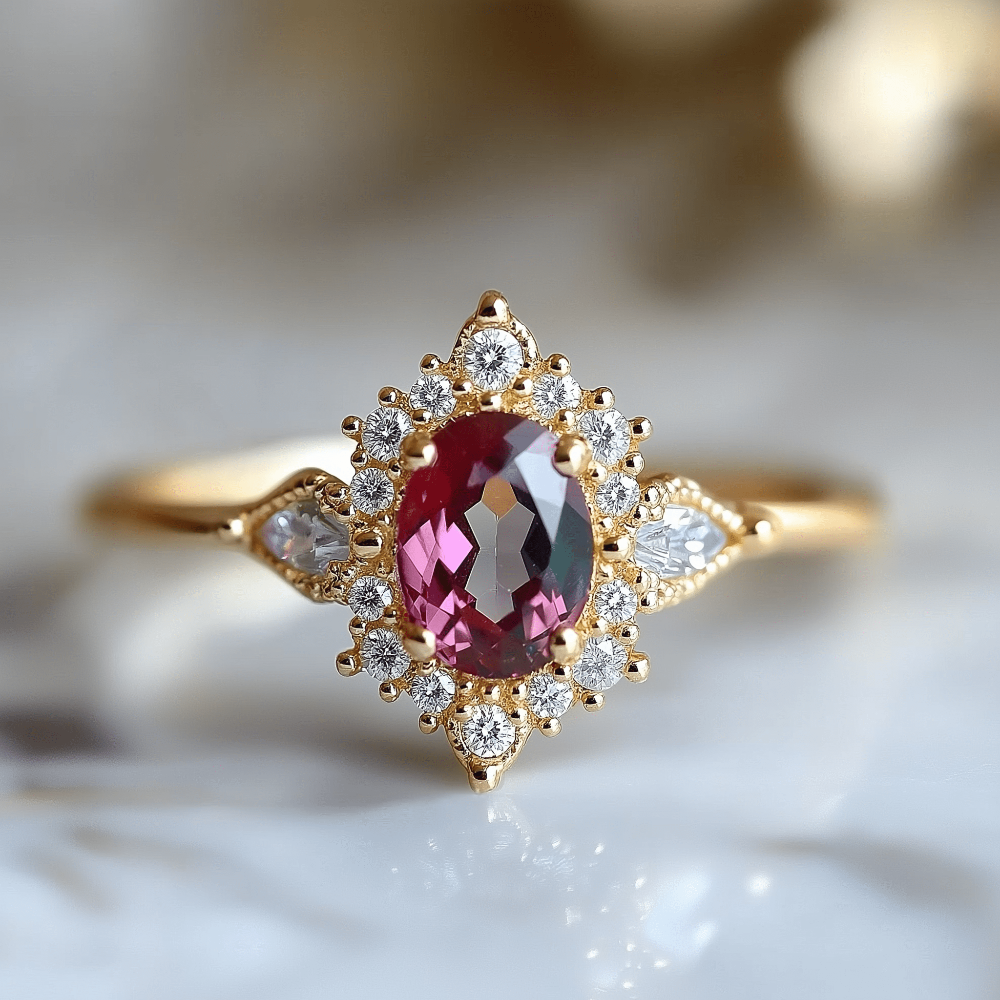 Tourmaline diana ring