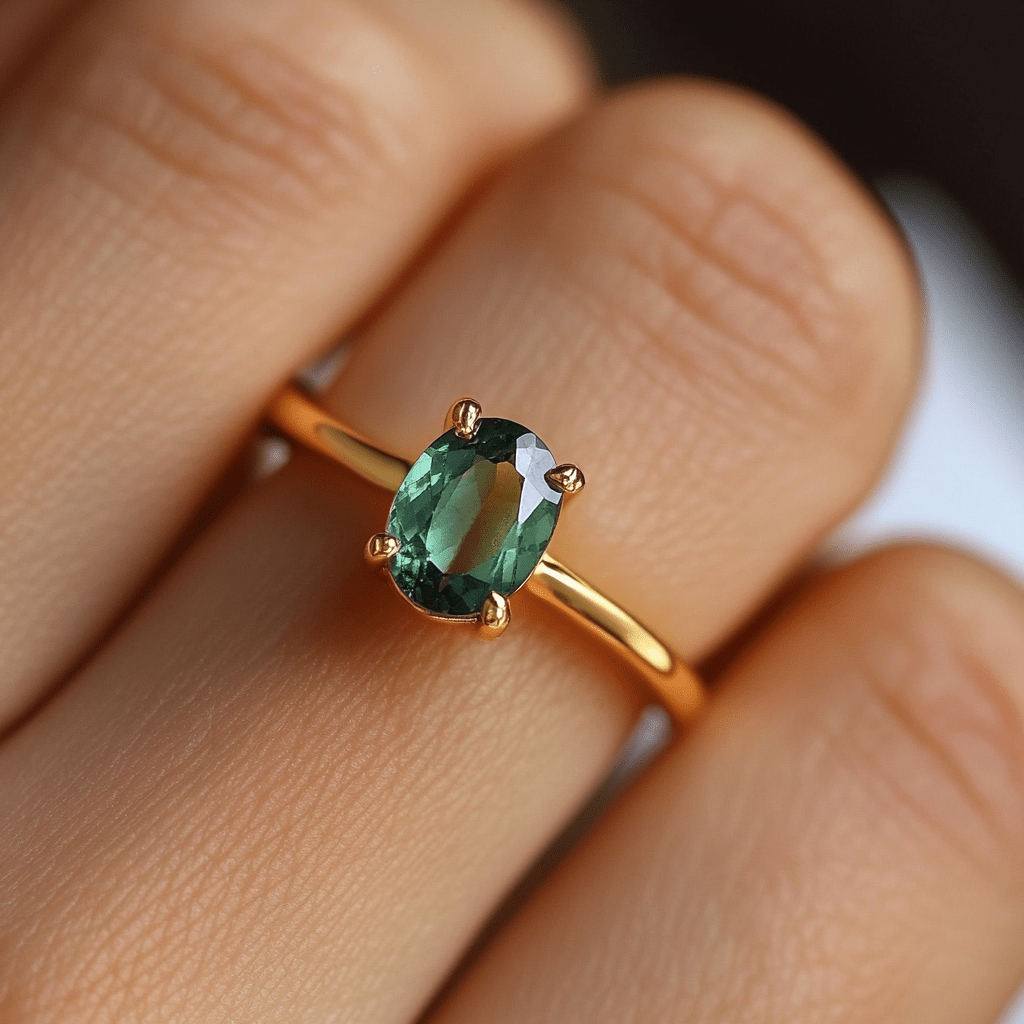Tourmaline solitaire ring