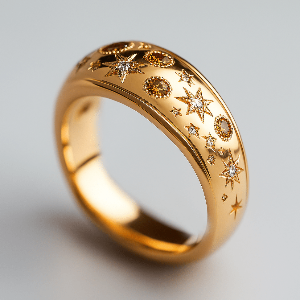 Statement Stars mixed diamond ring
