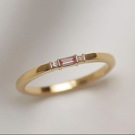 morganite&diamonds dainty ring