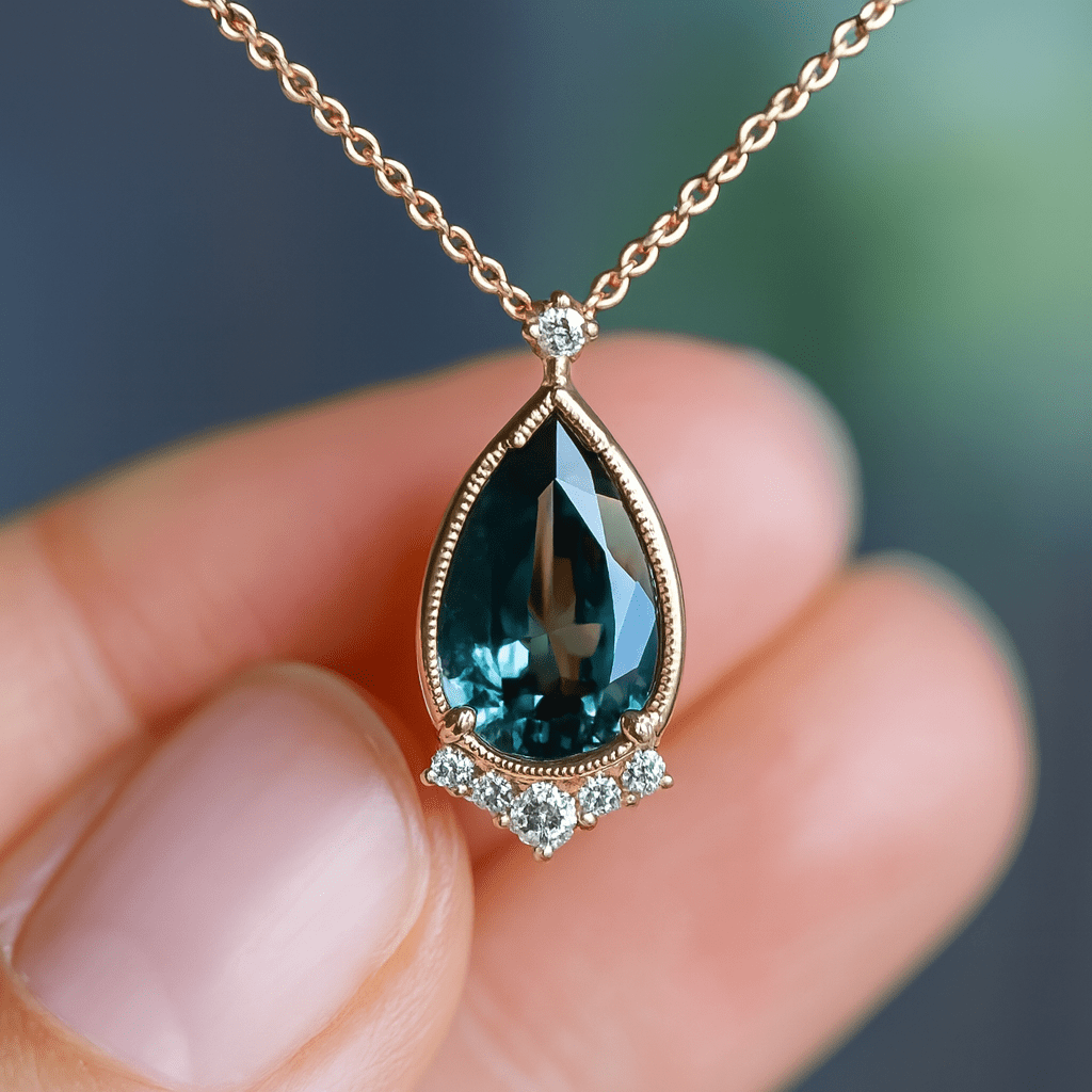 Topaz pear necklace