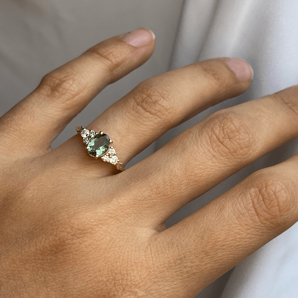 Tourmaline gold ring