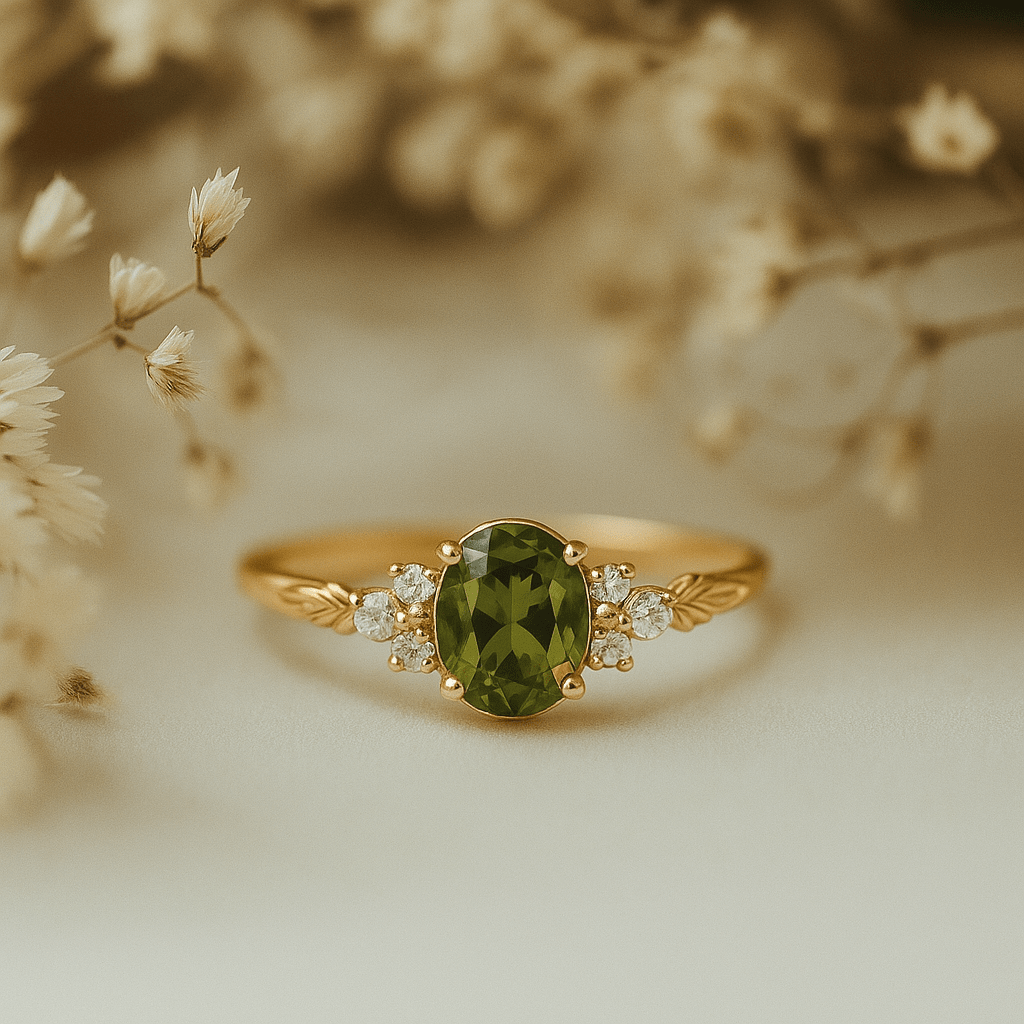 Tourmaline gold ring