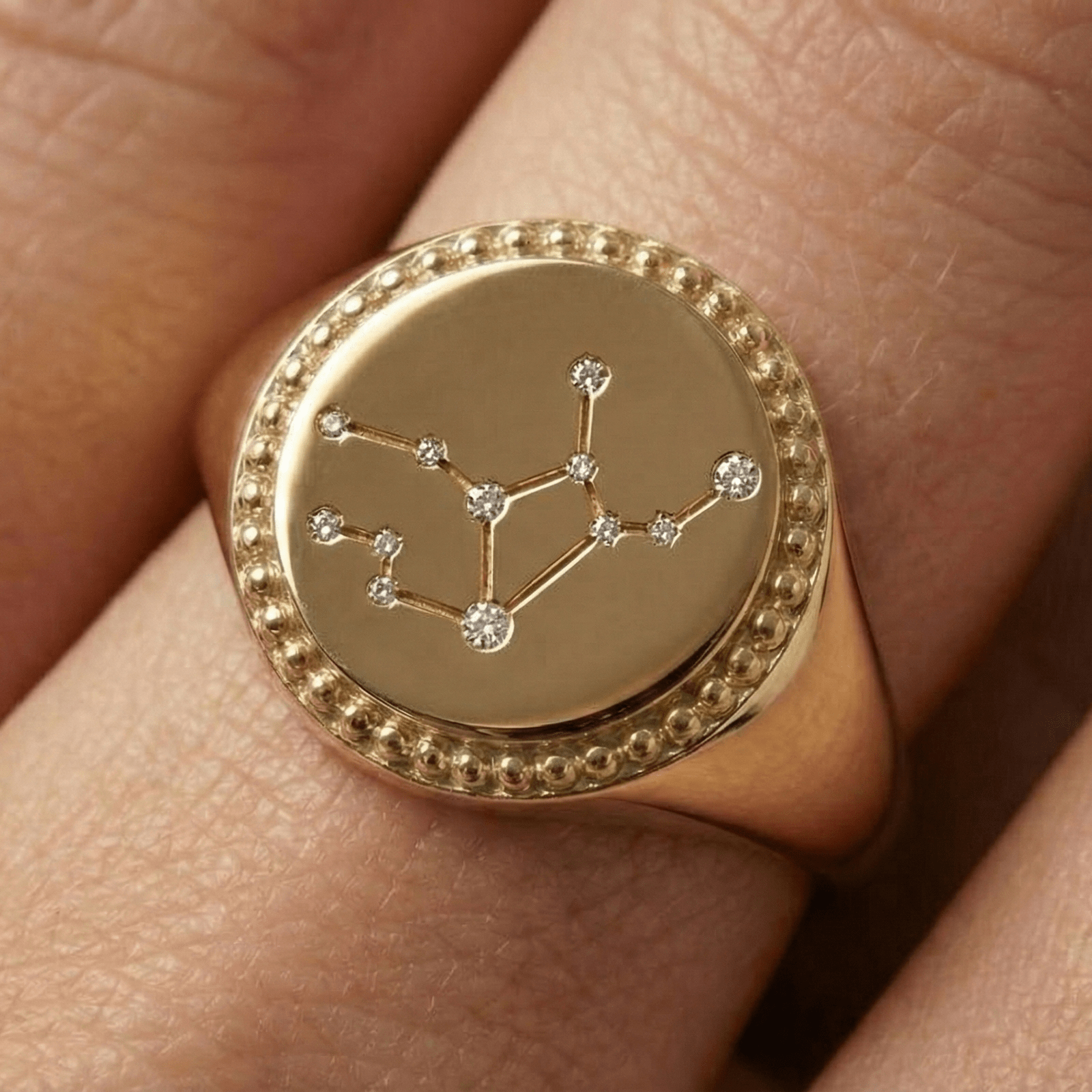 Zodiac signet ring