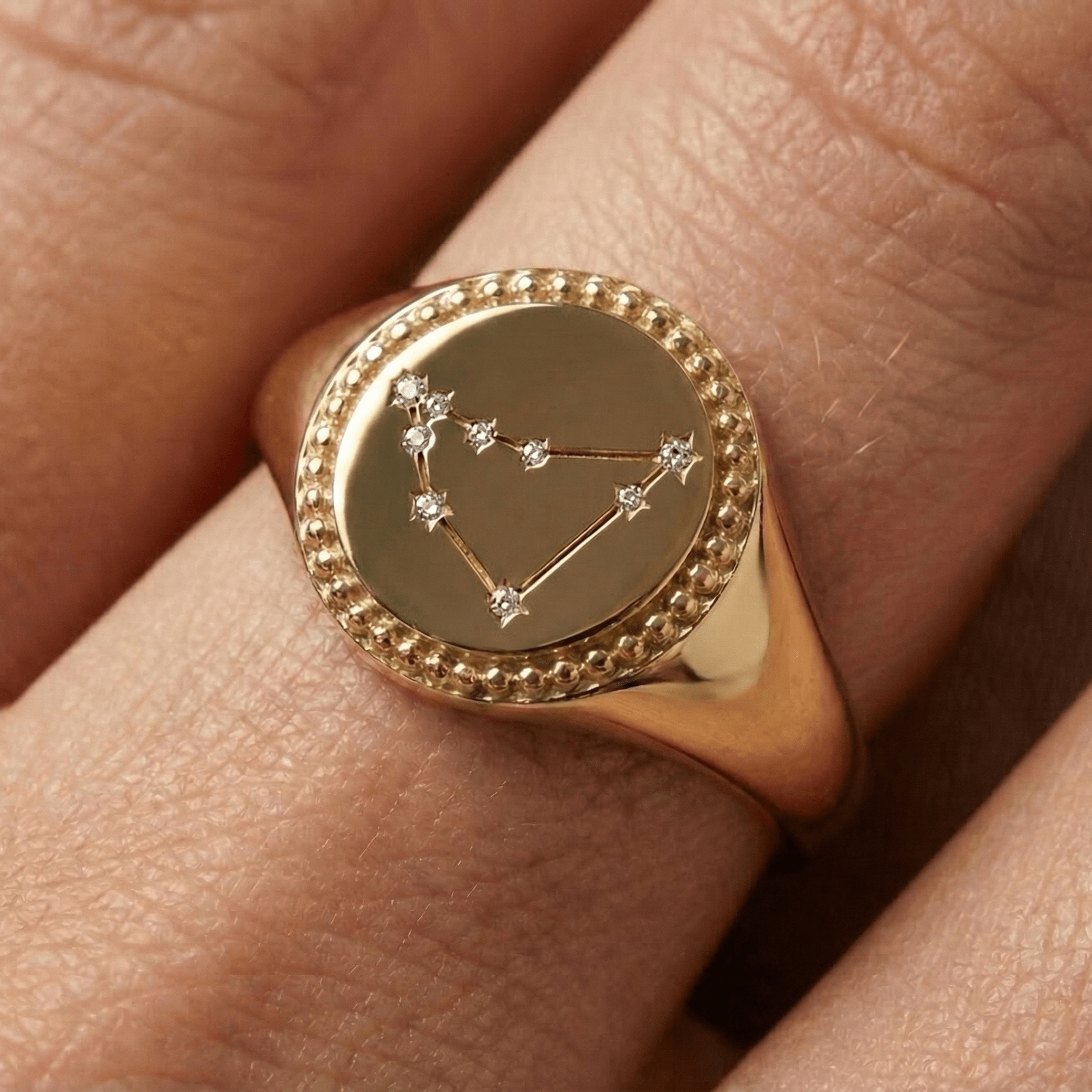 Zodiac signet ring